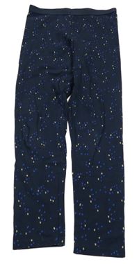 Tmavomodro-cobaltově modro-zlaté vzorované legíny TCM