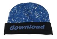 Modro-bílo-černá bavlněná čepice s nápisem C&A