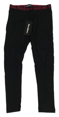 Nové - černé legíny s nápisy threadbare
