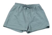 Břidlicové žebrované kraťasy s mašlí SHEIN