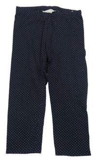 Tmavomodro-bílé puntíkaté capri legíny H&M