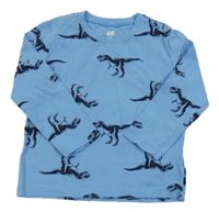 Modré triko s dinosaury H&M