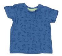 Modré tričko se zvířátky Ergee