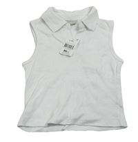 Bílý žebrovaný polo top Matalan