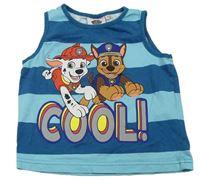 Petrolejovo-modré pruhované tílko s Paw Patrol Nickelodeon