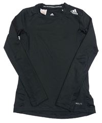 Černé sportovní funkční triko s logem Adidas
