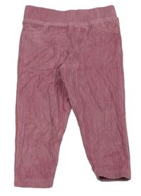 Starorůžové žebrované sametové tregíny Primark
