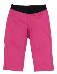 Fuchsiové sportovní capri legíny