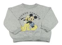 Šedá melírovaná mikina s Mickeym a Plutem H&M