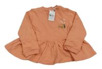 Nové - Korálová tepláková tunika se psem a srdíčky