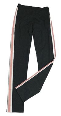 Antracitové melírované legíny s pruhy Page One Young