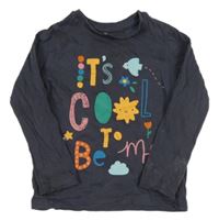 Antracitové triko s nápisem a obrázky George