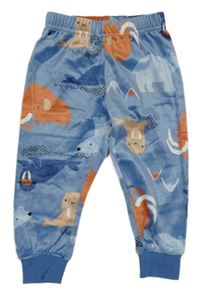 Modré plyšové pyžamové kalhoty s arktickými zvířaty Matalan