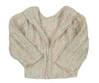 Smetanový melírovaný svetrový cardigan