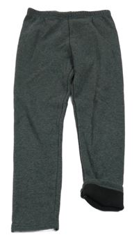 Tmavošedé melírované zateplené legíny TCM