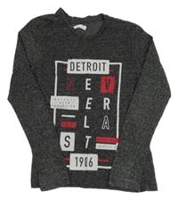 Černé melírované triko s nápisem