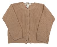 Hnědý vlněný propínací svetr H&M