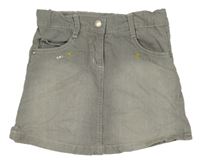 Šedá riflová sukně s výšivkou a flitry Manguun