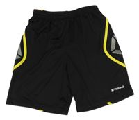 Černé sportovní kraťasy se vzorem Stanno