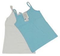 Nové - 2x top - světlemodrý + bílý Alive