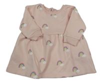 Růžové teplákové šaty s duhami Primark