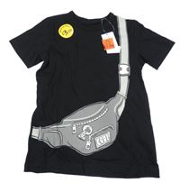 Nové - Černé tričko s ledvinkou George