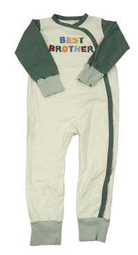 Béžovo-khaki overal s nápisem