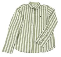 Zelenošedo-smetanová pruhovaná košile H&M