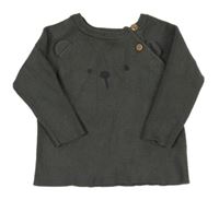 Tmavošedý svetr s medvědem M&S