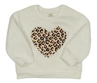 Bílá mikina se vzorovaným srdcem Shein