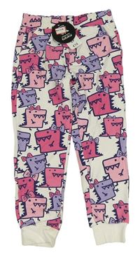 Nové - Smetanové tepláky s dinosaury - KukuKid Pep&Co