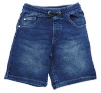 Tmavomodré teplákové riflové kraťasy George