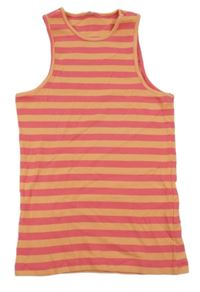 Oranžovo-růžový pruhovaný žebrovaný top Only