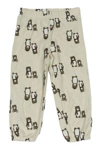 Smetanové pyžamové kalhoty s medvědy Topomini