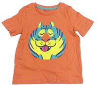 Oranžové tričko s lvem Tu