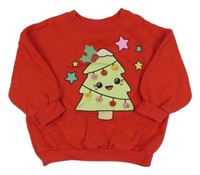Červená mikina s vánočním stromem Next