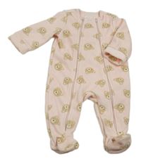 Světlerůžový plyšový overal s medvědy 