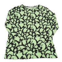 Černo-zelené vzorované triko s duchy H&M