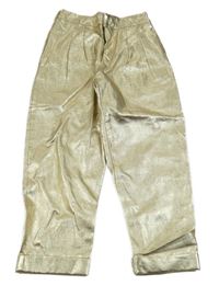 Zlaté koženkové kalhoty zara