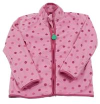 Růžová puntíkatá fleecová propínací mikina TCM