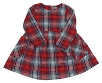 Červeno-modré kostkované úpletové šaty Next