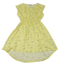 Žluté šaty s nápisy Y.F.K.