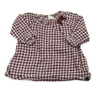 Vínovo-bílá kostičkovaná tunika H&M