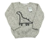 Nové - šedý melírovaný svetr s dinem Primark