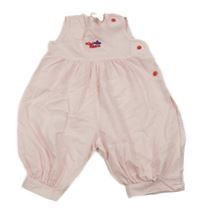 Světlerůžový lehký pruhovaný overal s výšivkou 