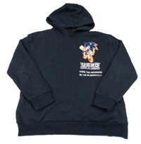 Tmavomodrá mikina se Sonicem a kapucí