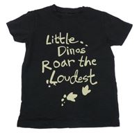 Černé tričko s nápisem a ostny na zádech Next