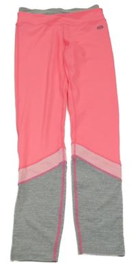 Neonově růžovo-šedé sportovní legíny manguun