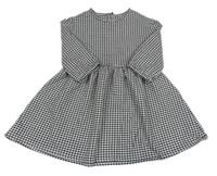Černo-bílé kostičkované úpletové šaty St. Bernard