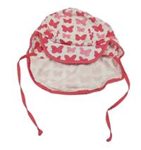 Bílo-růžová kšiltovka s motýlky 